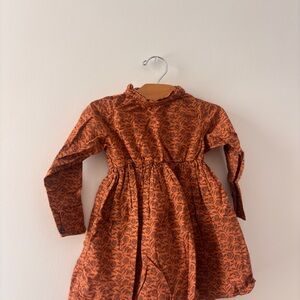 Omibia Orange Patterned Kids Dress